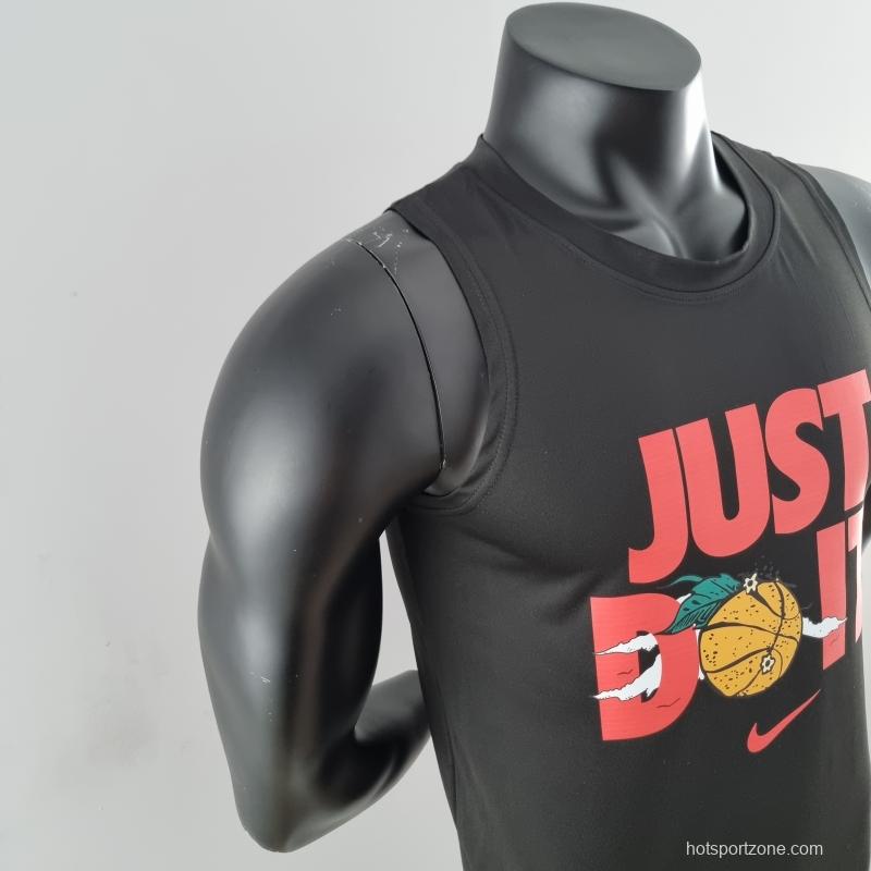 2022 Nike Black Vest Shirts "Red Nike Just Do It LOGO "#K000203