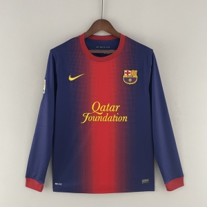 Retro Long Sleeve Barcelona 12/13 Home Soccer Jersey