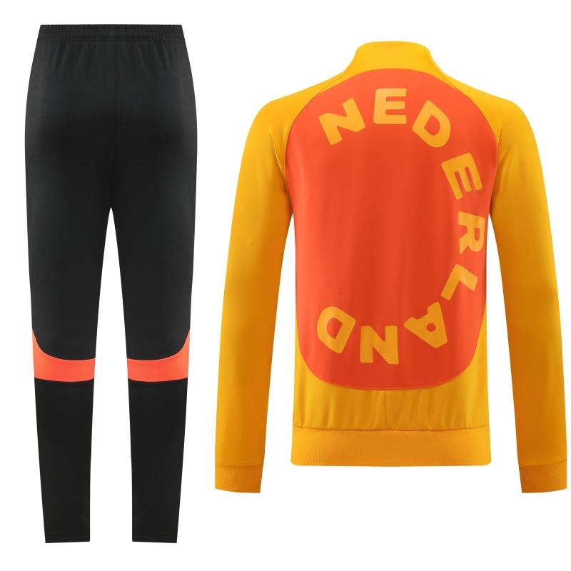 2022 Netherlands Yellow Full Zipper Tracksuit