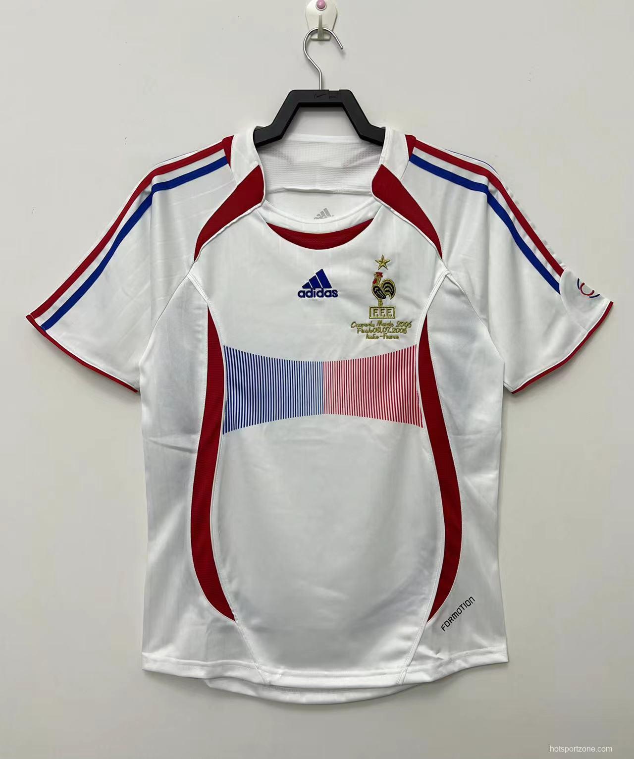 Retro 2006 France Away Soccer Jersey With 06 World Cup Patch