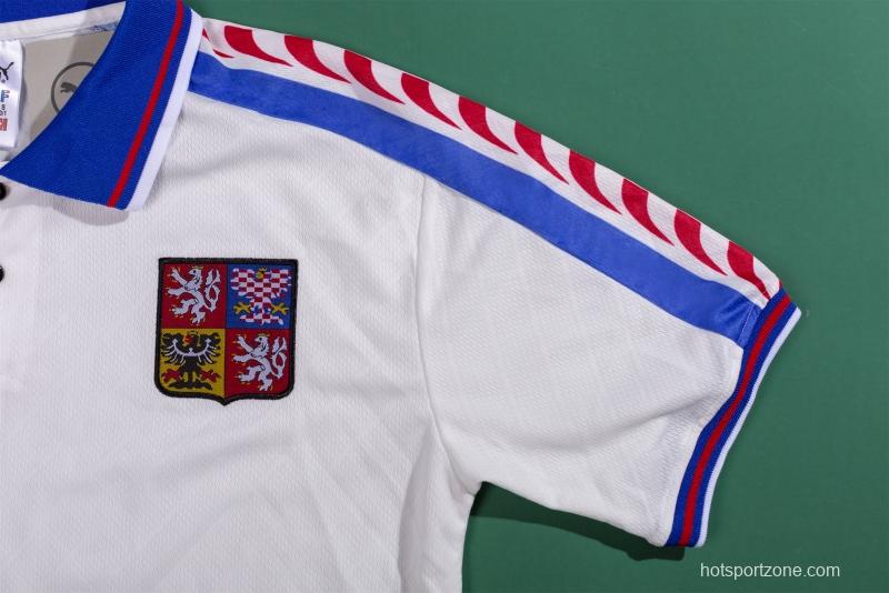 Retro 1996 Czech Republic  Away Soccer Jersey