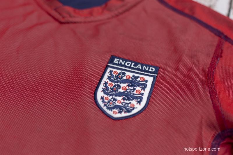 Retro 2002 England Away Reversible (Red/Navy) Soccer Jersey
