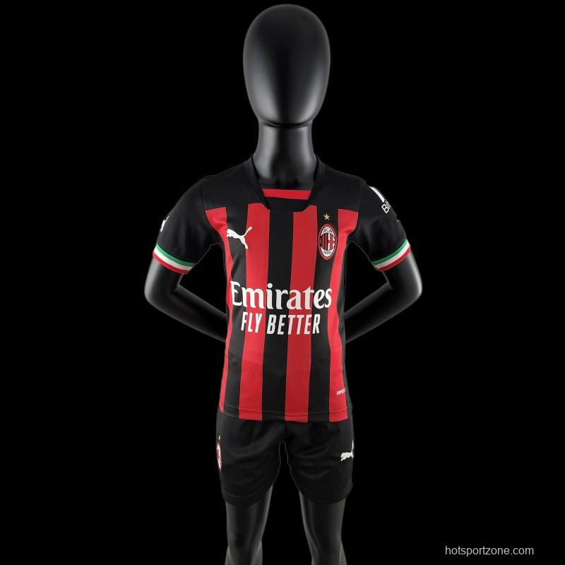 22/23 Kids AC Milan Home SIZE16-28 Soccer Jersey