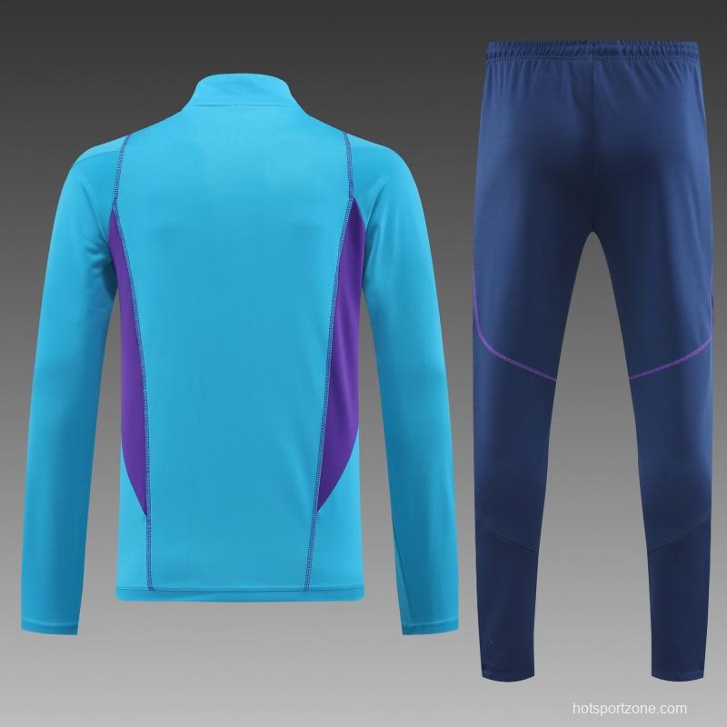 2022 Argentina Blue Half Zipper Tracksuit