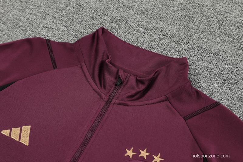 2022 Germany Wine Half Zipper Tracksuit