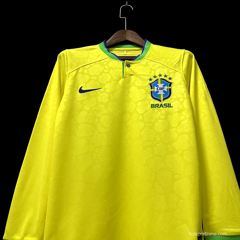 Long sleeve 2022 Brazil Home Jersey