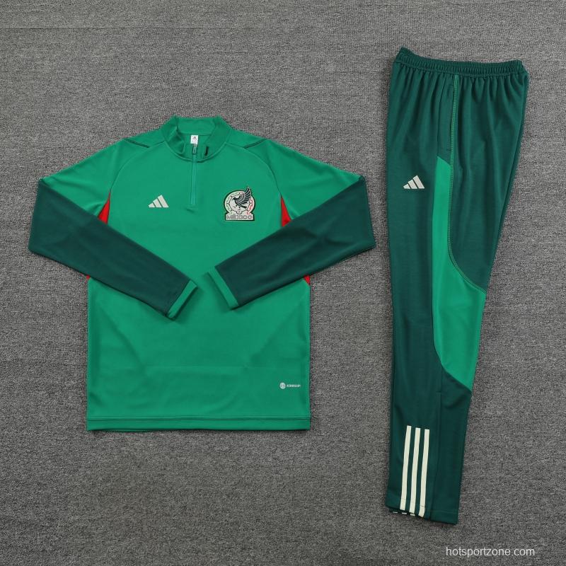 2022 Mexico Green Full Zipper Tracksuit