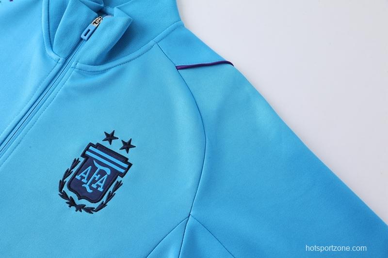 2022 Argentina Blue Full Zipper Tracksuit