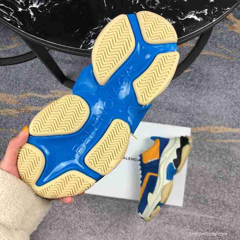 Men Balenciaga Triple-S 2 Navy/Yellow Sneaker