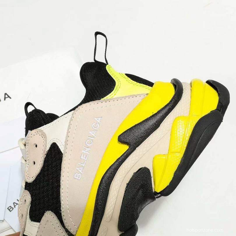 Men/Women Balenciaga Triple S  Sneaker Khaki/Black/Yellow