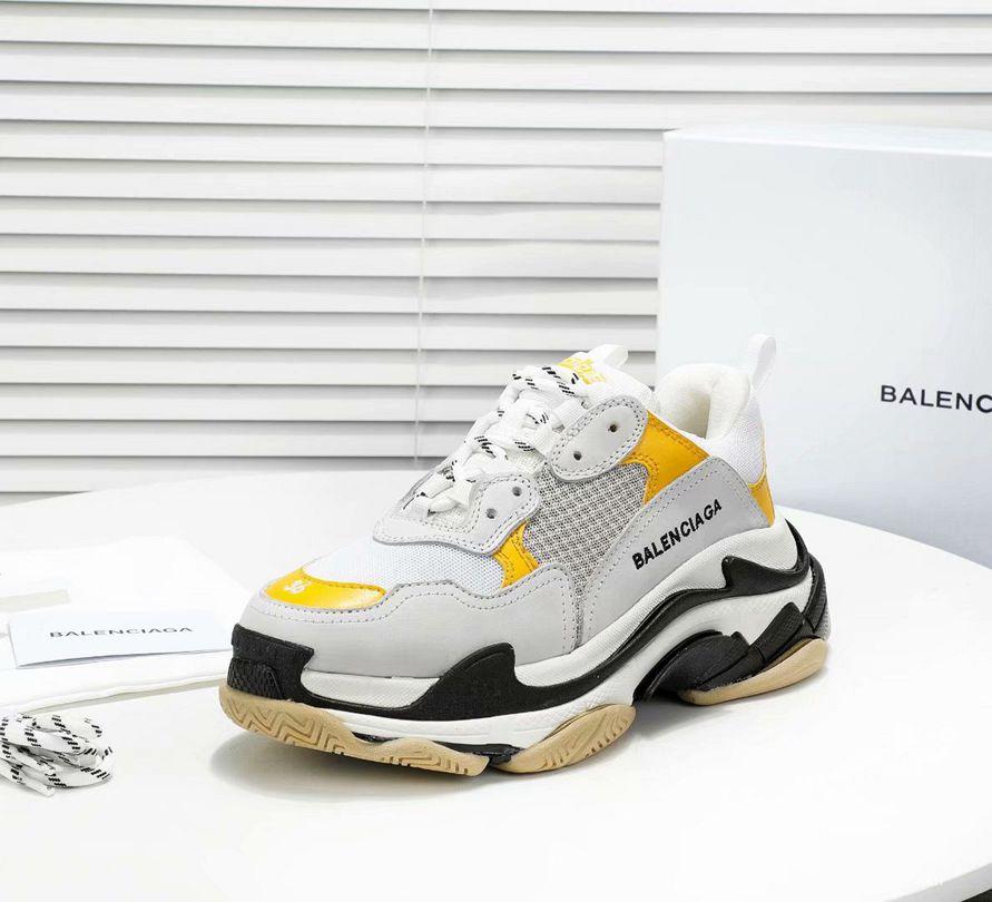 Men/Women Balenciaga Triple-S Sneaker Multi-Color Grey/Yellow Item 6380340