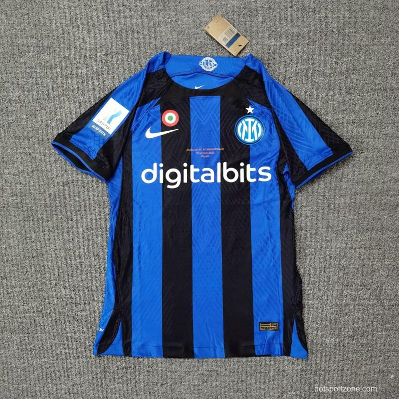 Player Version 22 23 Inter Milan Home Super Cup Jersey