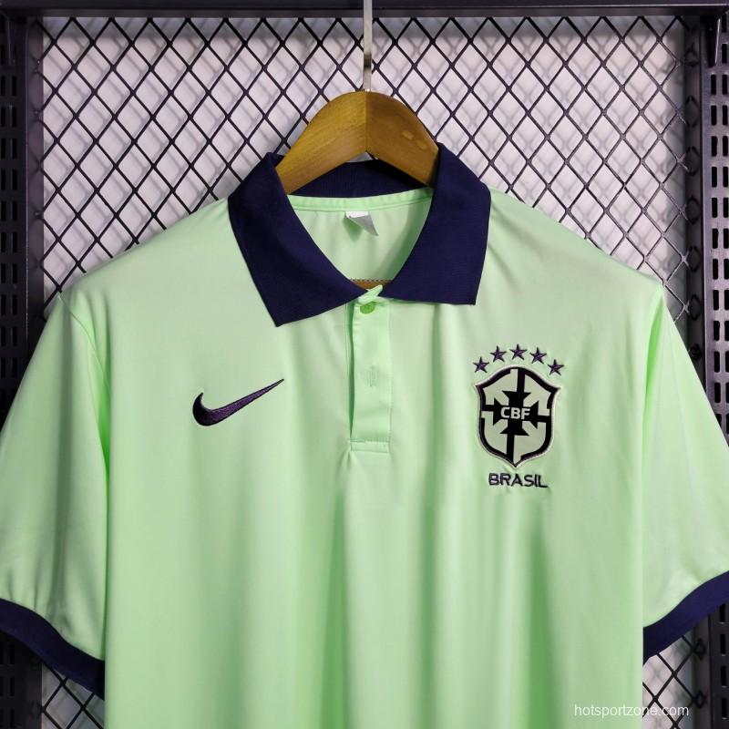 2023 Brazil Light Green POLO Jersey