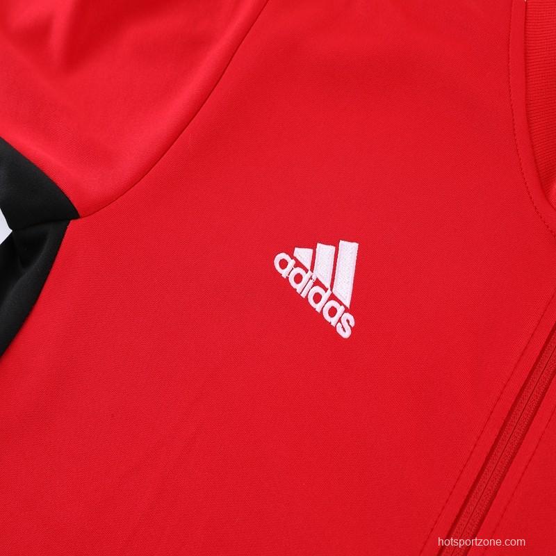 2023 Adidas Red Black Full Zipper Jacket +Pants