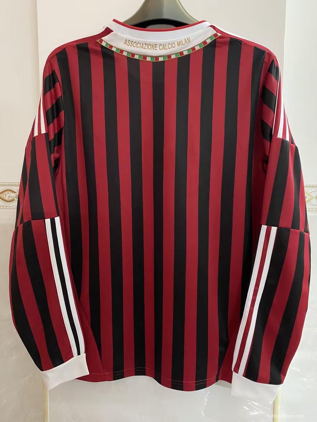 Retro 11/12 AC Milan Home Long Sleeve Jersey