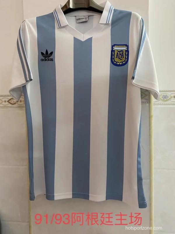 Retro 91/93 Argentina Home Jersey