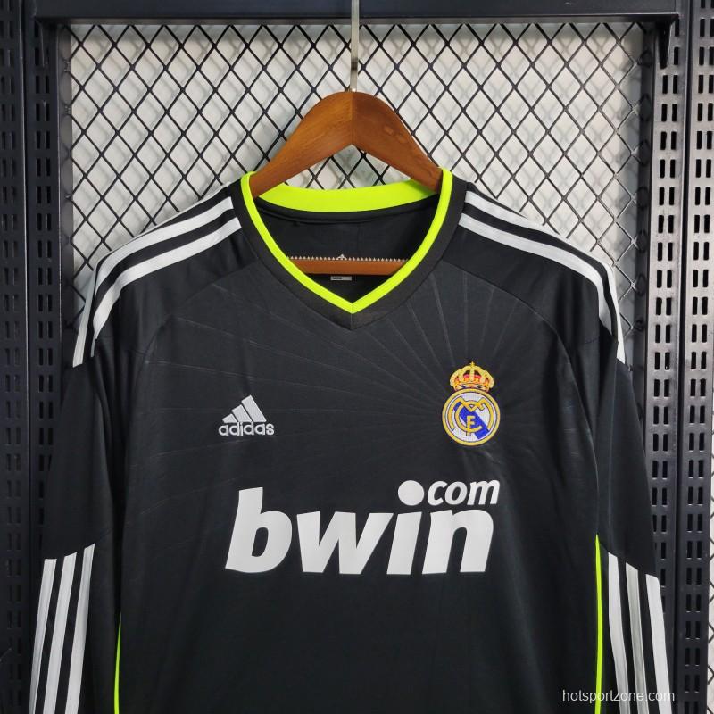 Retro 10-11 Real Madrid Away Black Long Sleeve Soccer Jersey