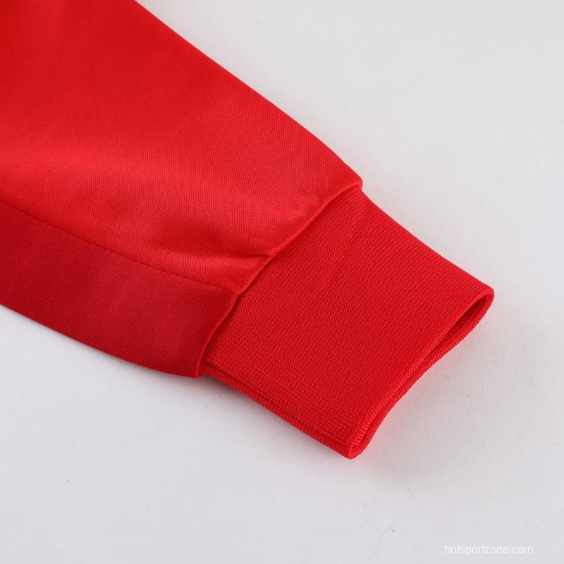 2023 Nike Red Full Zipper Hoodie Jacket +Pants