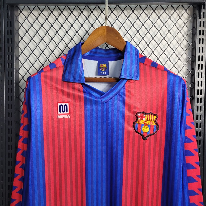 Retro 91/92 Barcelona Home Long Sleeve Jersey