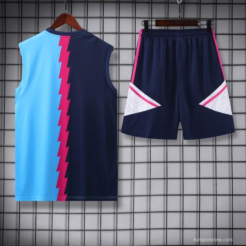 23-24 Arsenal Blue/Navy Vest Jersey+Shorts