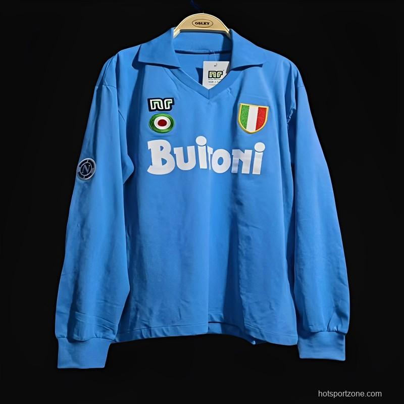 Retro 87/88 SSC Napoli Home Long Sleeve Jersey