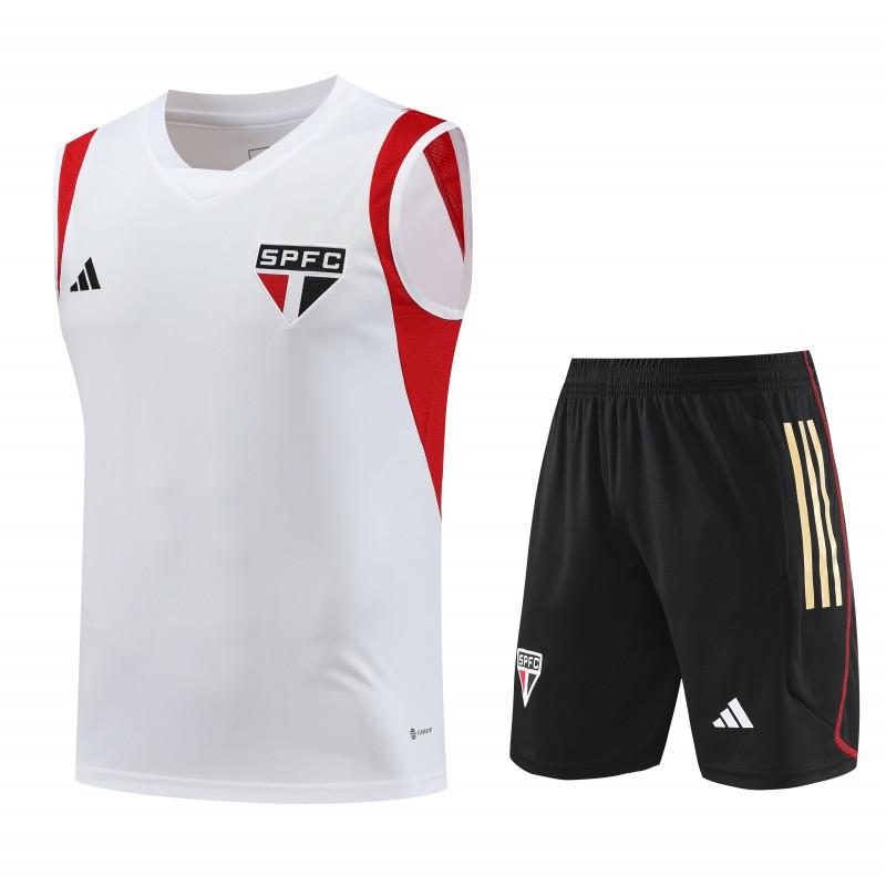 23-2423-24 Sao Paulo White Vest Jersey+Shorts