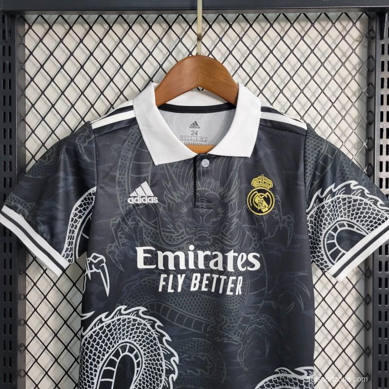 23-24 Kids Real Madrid Special Edition Black Dragon Jersey Size 16-28