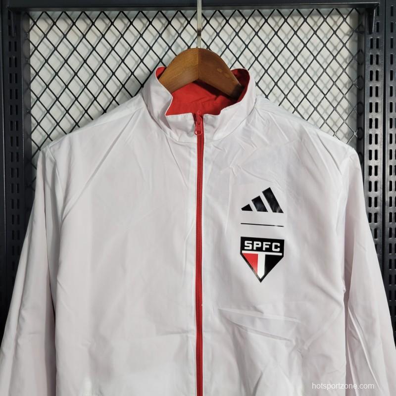 23-24 Sao Paulo Reversible White Red Windbreaker