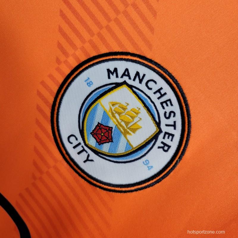 22-23 Manchester City Orange Goalkeeper Jersey