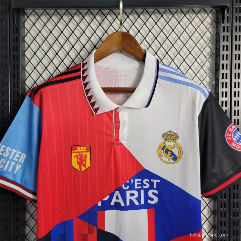 23/24 Real Madrid x Liverpool x PSG x Manchester United World Most Valuable Team Jersey
