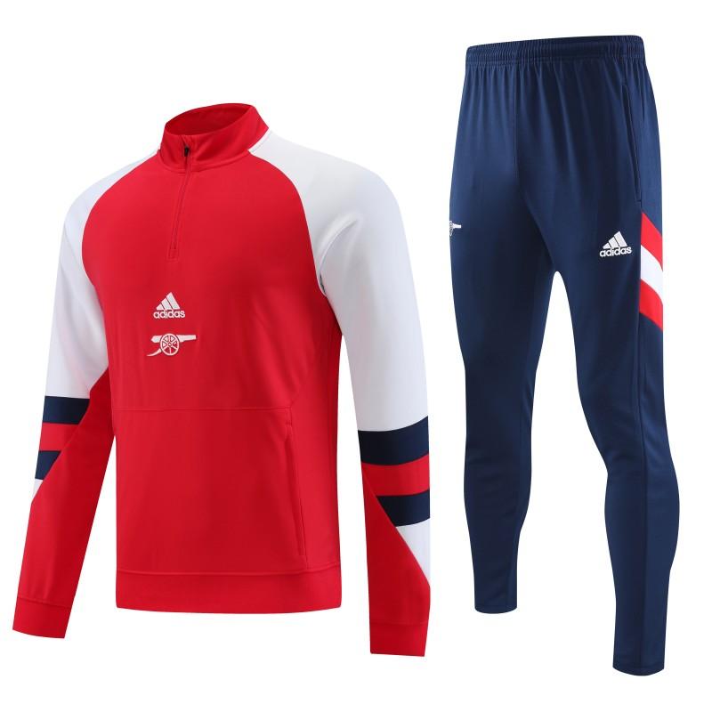 23/24 Arsenal Red/White Half Zipper Jacket+ Pants