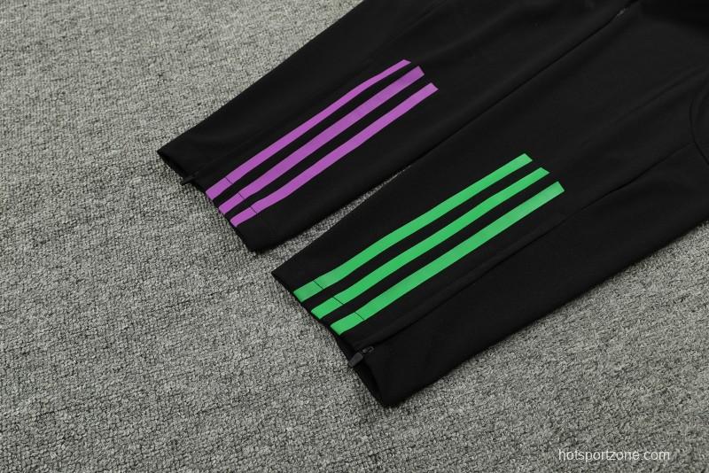 23/24 Bayern Munich Black Purple Full Zipper Jacket+Pants