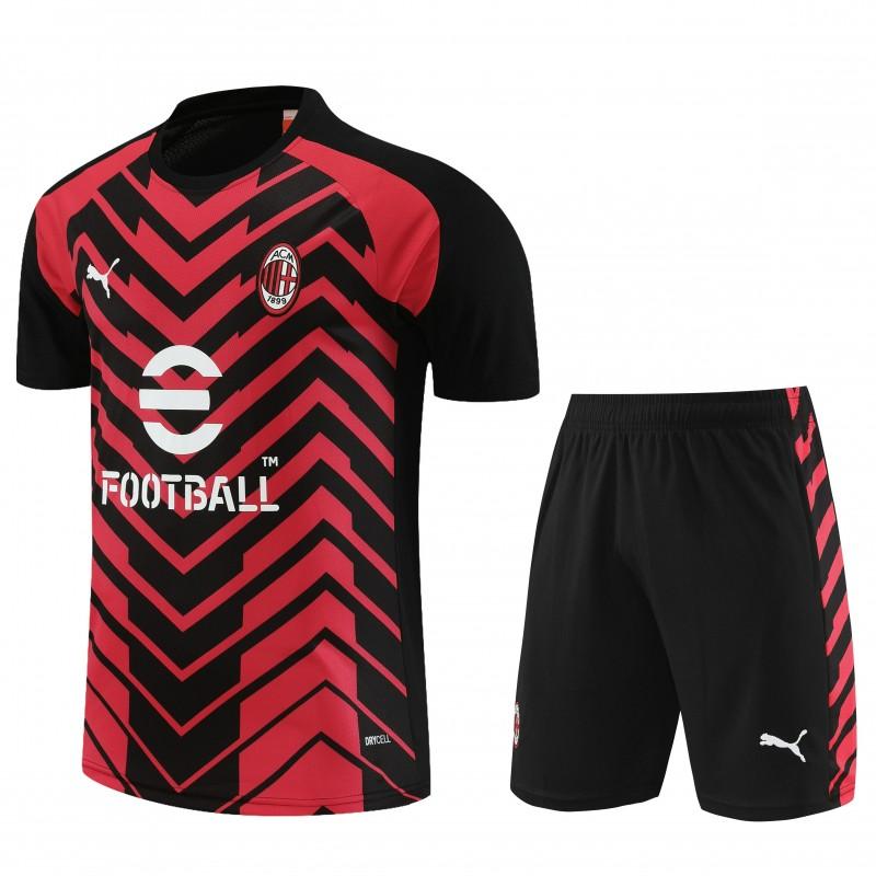 23/24 AC Milan Red Black Short Sleeve Jersey+Shorts