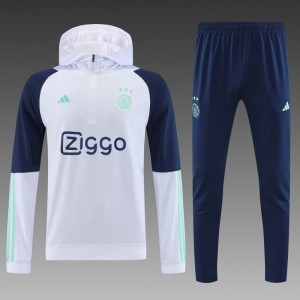 23/24 Ajax White Hoodie Full Zipper Jacket+Pants