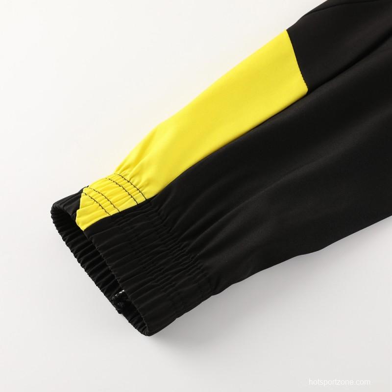 23/24 Borussia Dortmund Black/Yellow Half Zipper Windbreaker Jacket+Pants