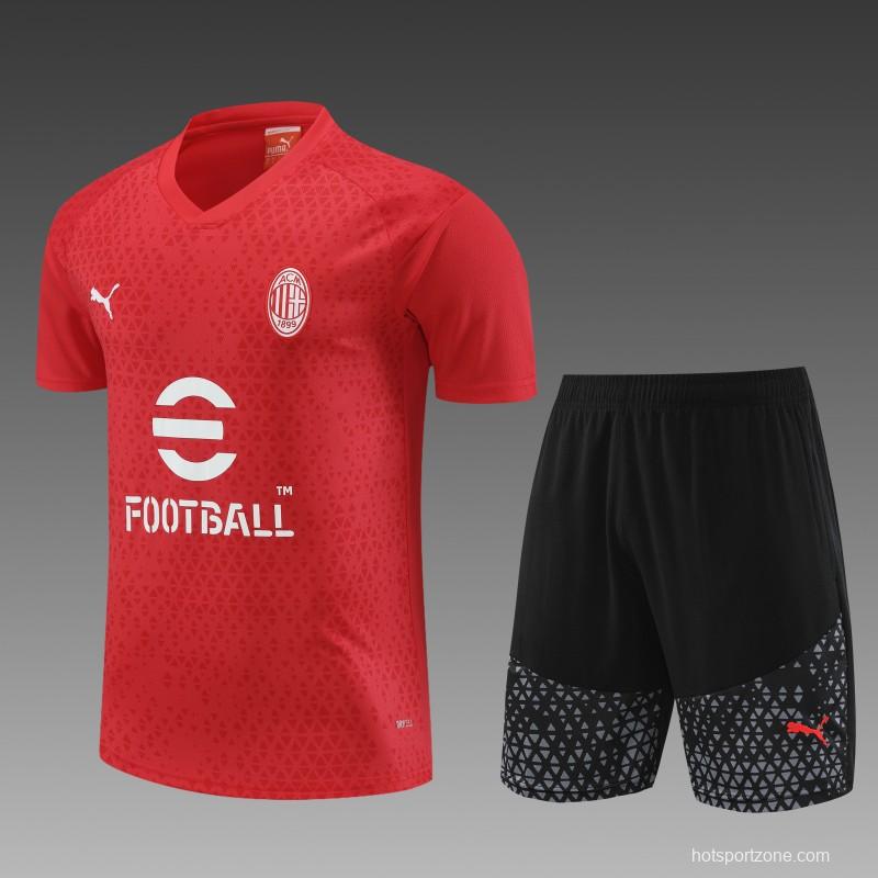 23 24 AC Milan Red Short Sleeve+Shorts