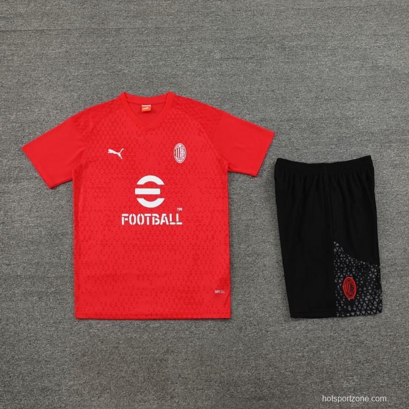 23 24 AC Milan Red Short Sleeve+Shorts