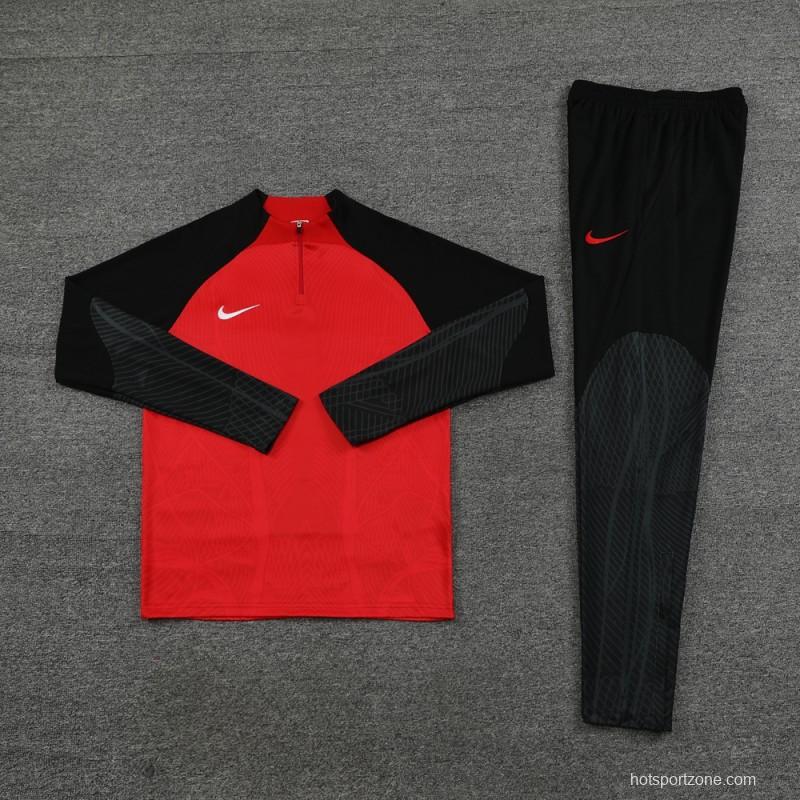 2024 Nike Red/Black Half Zipper Jacket+Pants