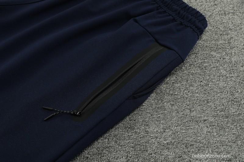 23/24 PSG Navy/Red Cotton Short Sleeve Jersey+Shorts