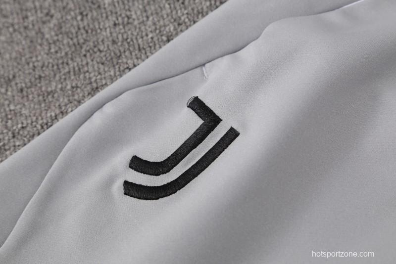 23/24 Juventus White Cotton Short Sleeve Jersey+Shorts