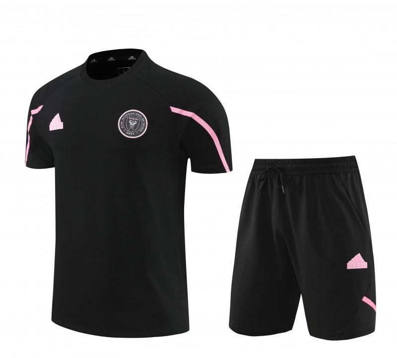23/24 Inter Miami Black/Pink Cotton Short Sleeve Jersey+Shorts