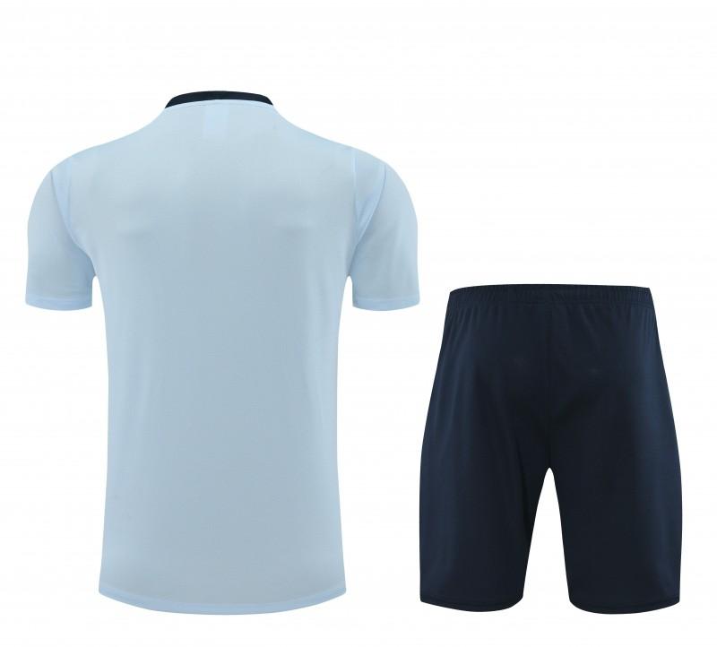 2024 France Light Blue Cotton Short Sleeve Jersey+Shorts
