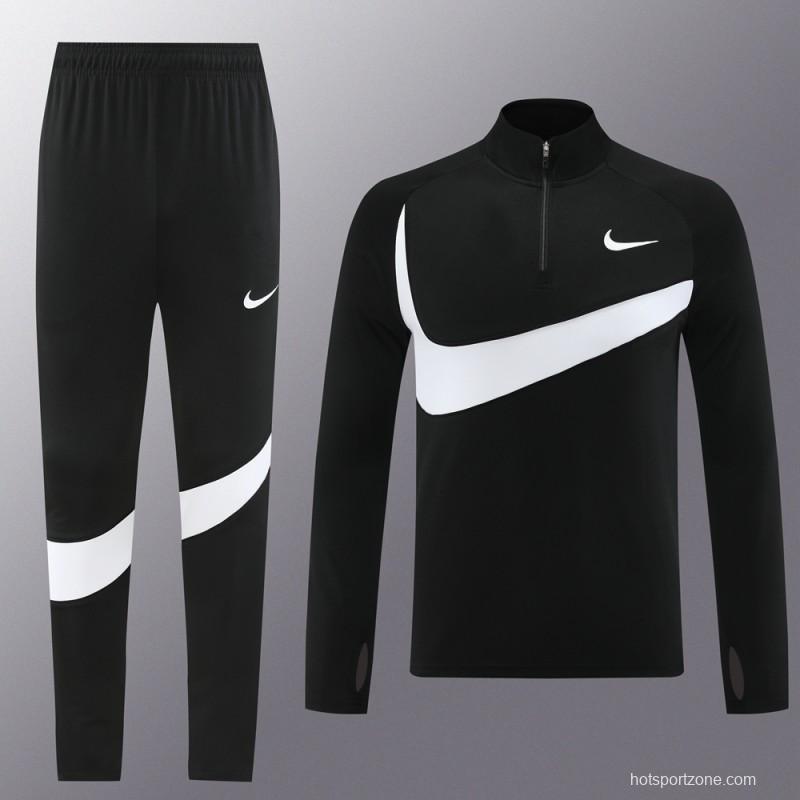 2024 Nike Black/White Half Zipper Jacket+Pants