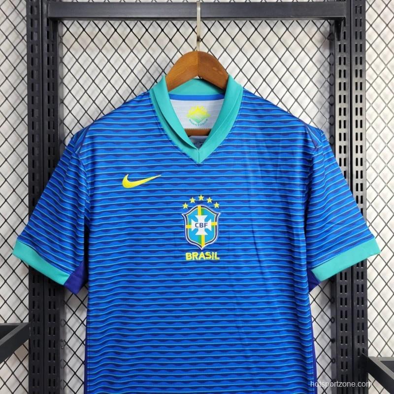 2024 Brazil Away Blue Jersey