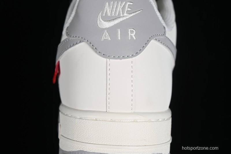 Supreme x Nike Air Force 1 '07 Low Beige Grey Casual Skate Shoes - HD1968-018
