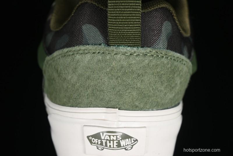 Vans Classics Knu Skool Camo Army Green Chunky Tongue Platform Sneakers - VN0007QC0WD
