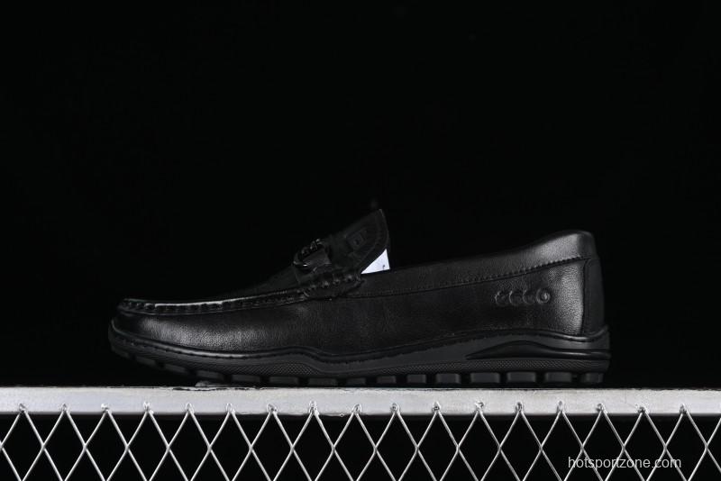 ECCO Soft Moc Series Loafers Men's British Slip-On Driving Shoes - 65707001001