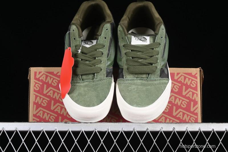Vans Classics Knu Skool Camo Army Green Chunky Tongue Platform Sneakers - VN0007QC0WD