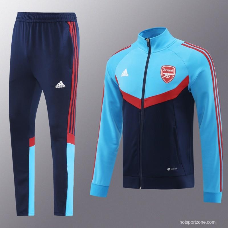 24/25 Arsenal Black/Blue Full Zipper Jacket +Long Pants