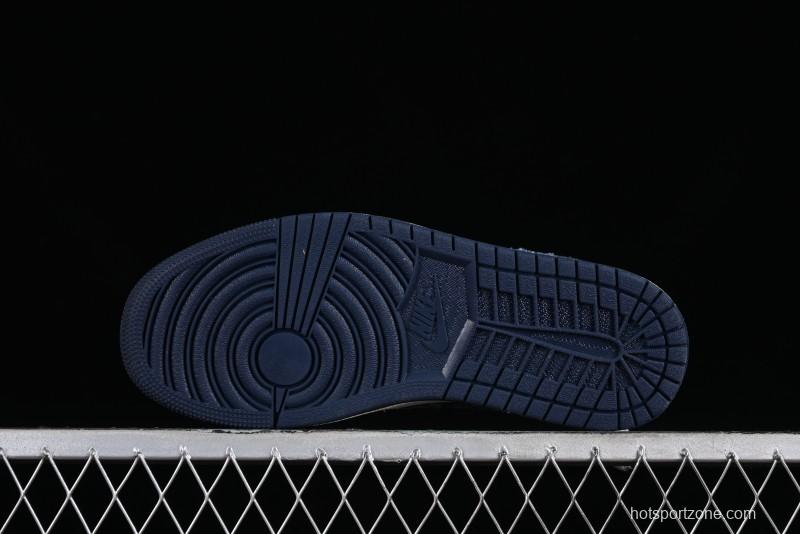 Nike Air Jordan 1 Low OG SP Travis Scott x Fragment Design Retro Sneakers with Reverse Swoosh - SJ2068-004